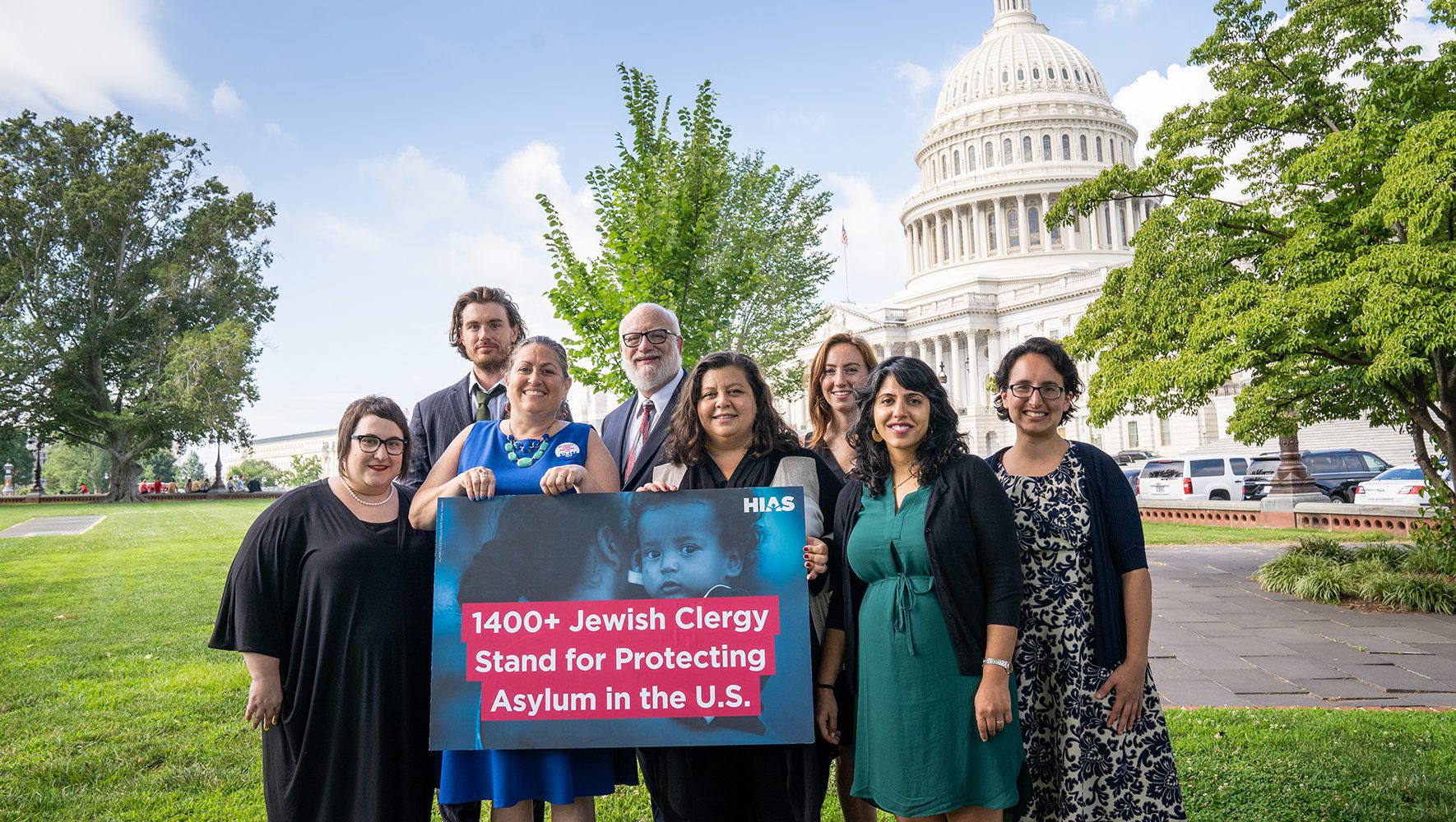A delegation of rabbis, attorneys, and advocates gather on Capitol Hill to deliver a letter from Jewish clergy calling on elected officials to protect asylum in the U.S. | Congregational Advocacy | Join HIAS' Congregational Advocacy Network | HIAS