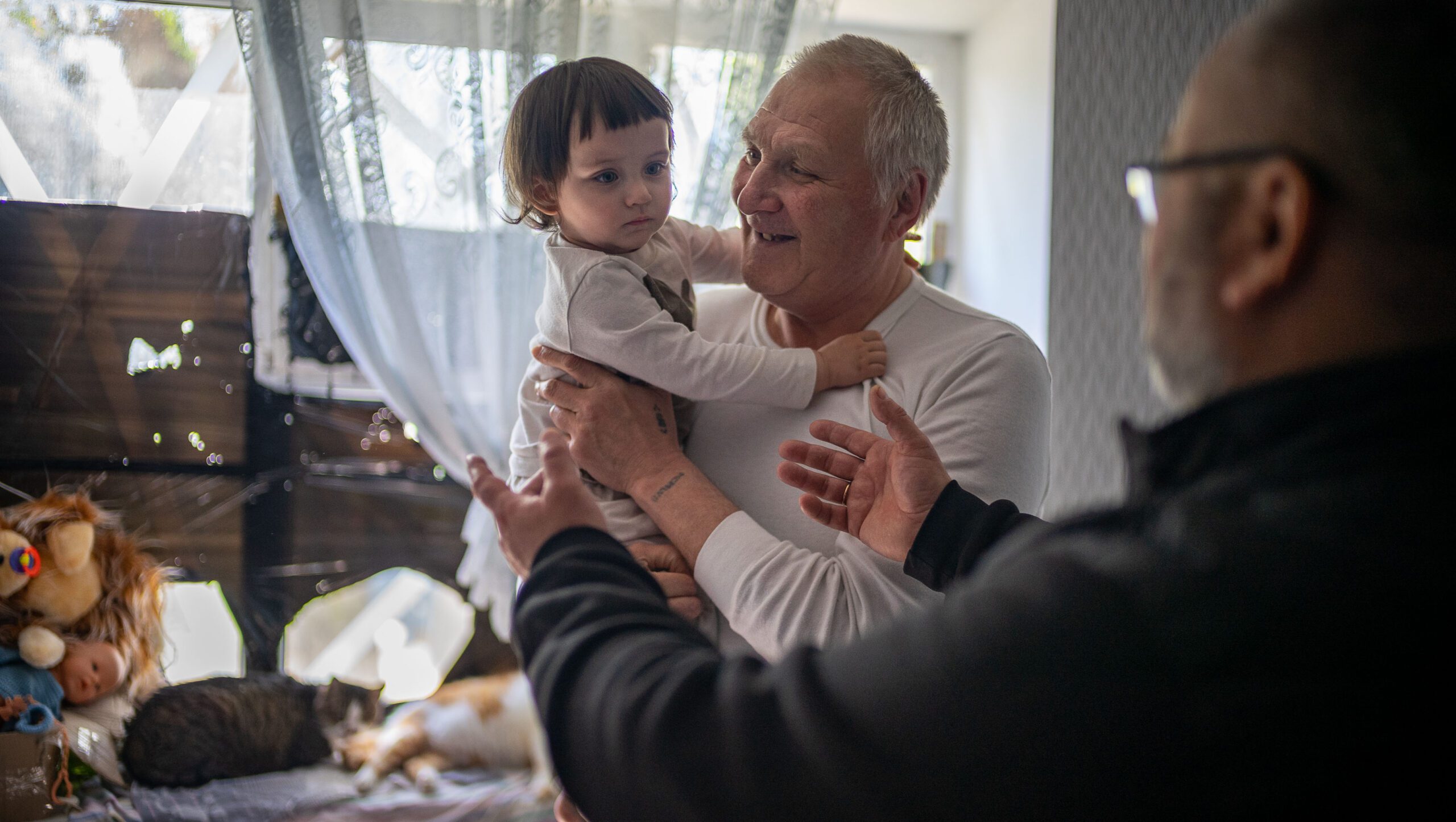May 2, 2022
Vinnytsia, Ukraine

Anatoly from Kostyantynivka in Donetsk Oblast and his granddaughter are among the over 250 Internally Displaced People are living at the Vinnytsia No. 1 Center for Professional-Technical Education, a technical college. 

PHOTOGRAPH by ALAN CHIN