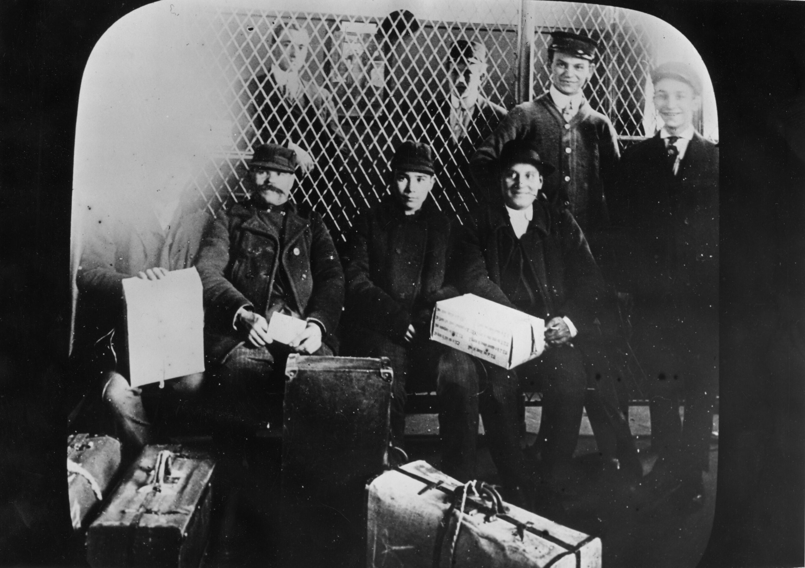 c1895, Men with Baggage, Ellis Island - (YIVO/HIAS)