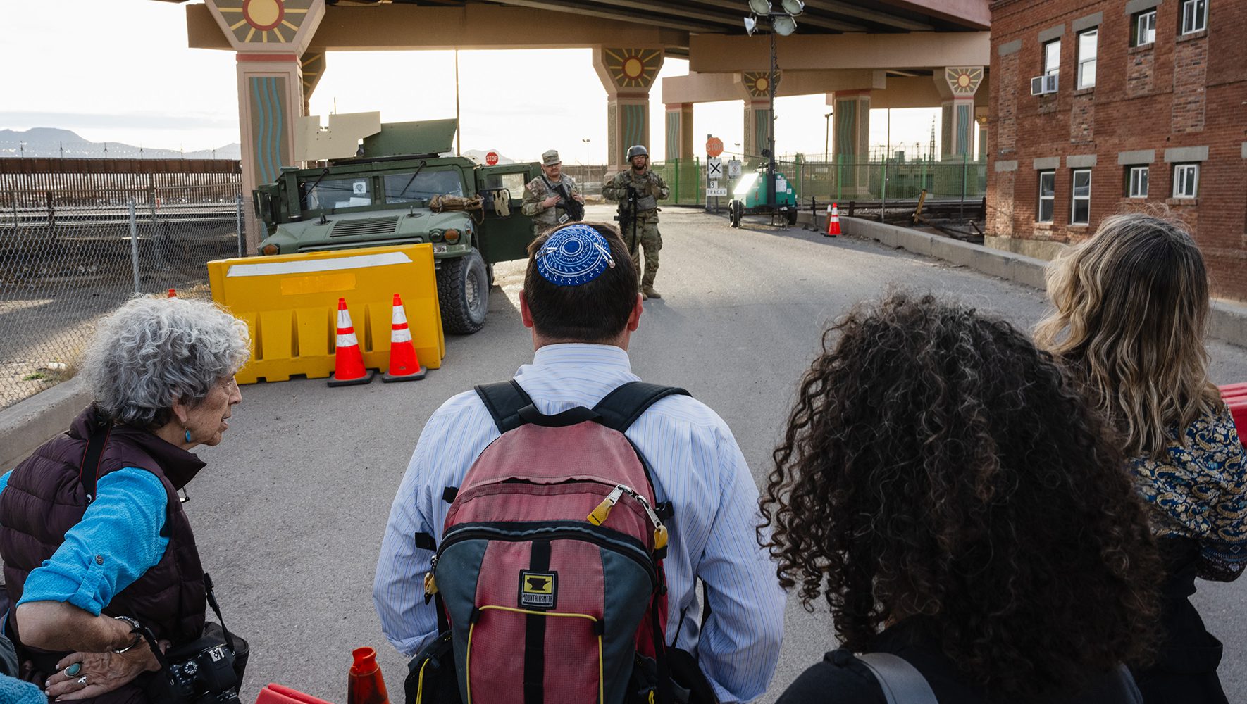 A delegation of Jewish clergy, led by HIAS and T'ruah, prepares to cross from Mexico into the United States in February 2024. | What I Saw at the U.S.-Mexico Border | HIAS