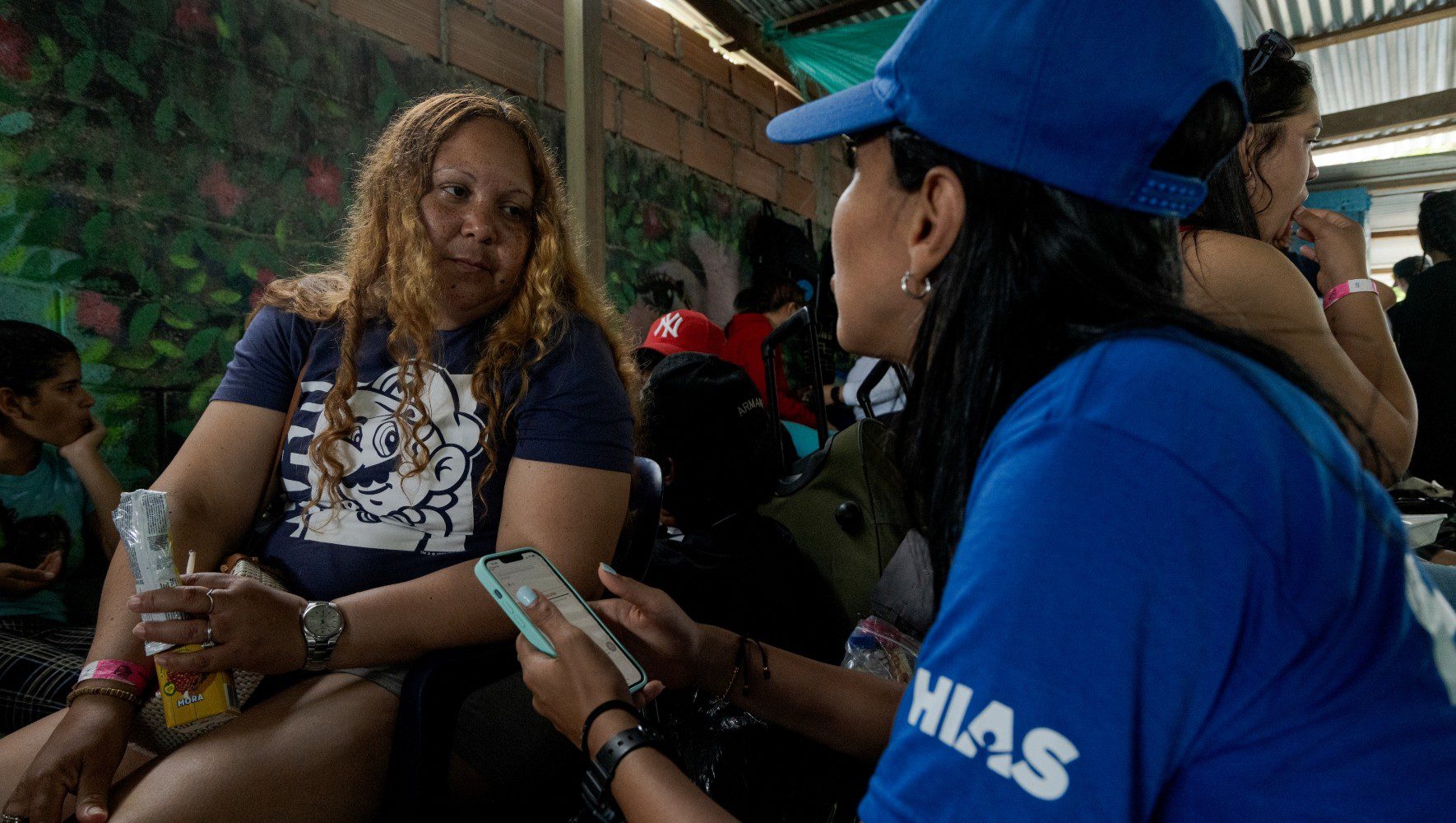 HIAS Colombia staff provide protection services and emergency support to displaced people in transit in Capurgana, Colombia on June 17, 2025. (HIAS Colombia)