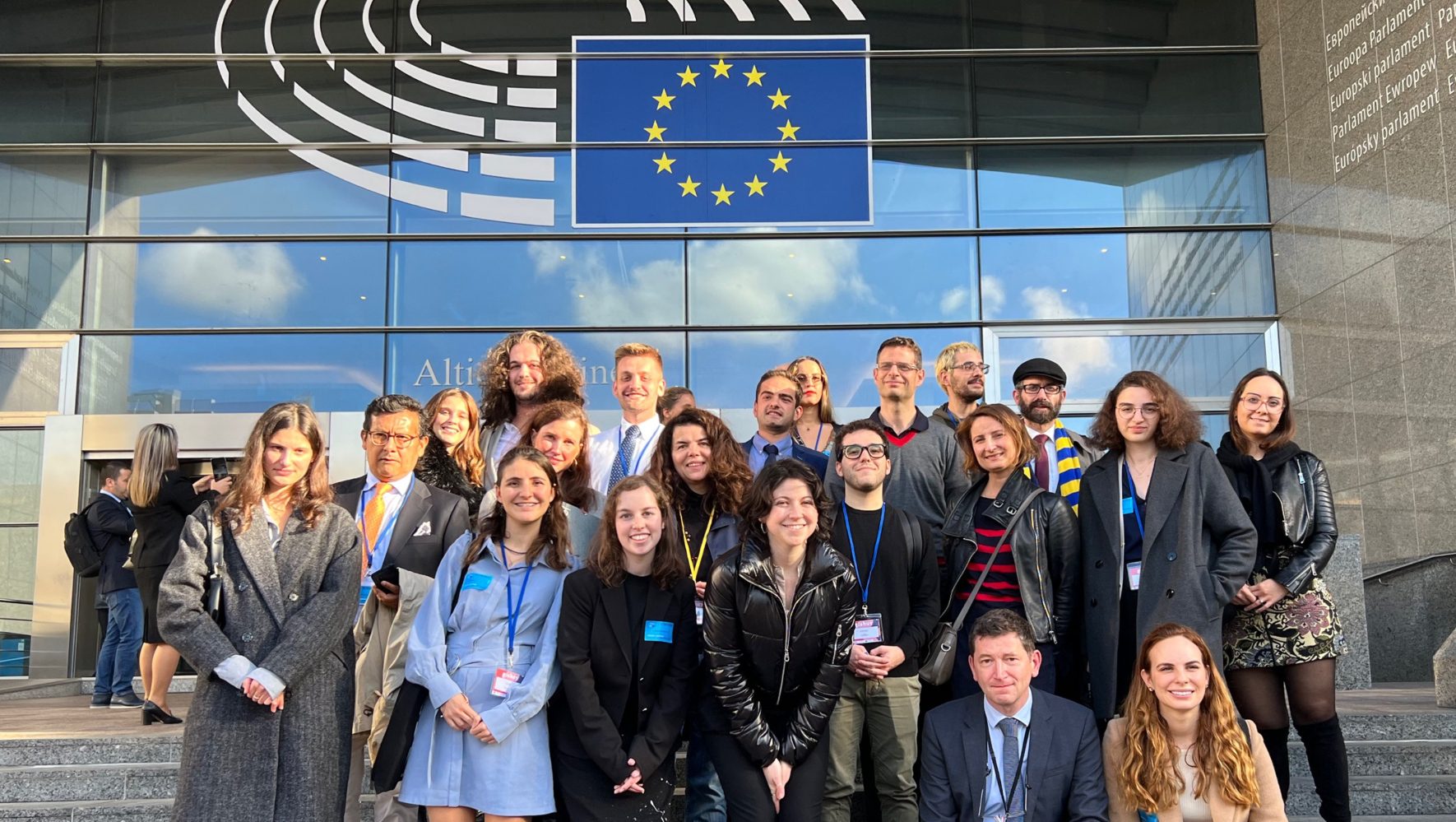 Conference participants pose in Brussels.