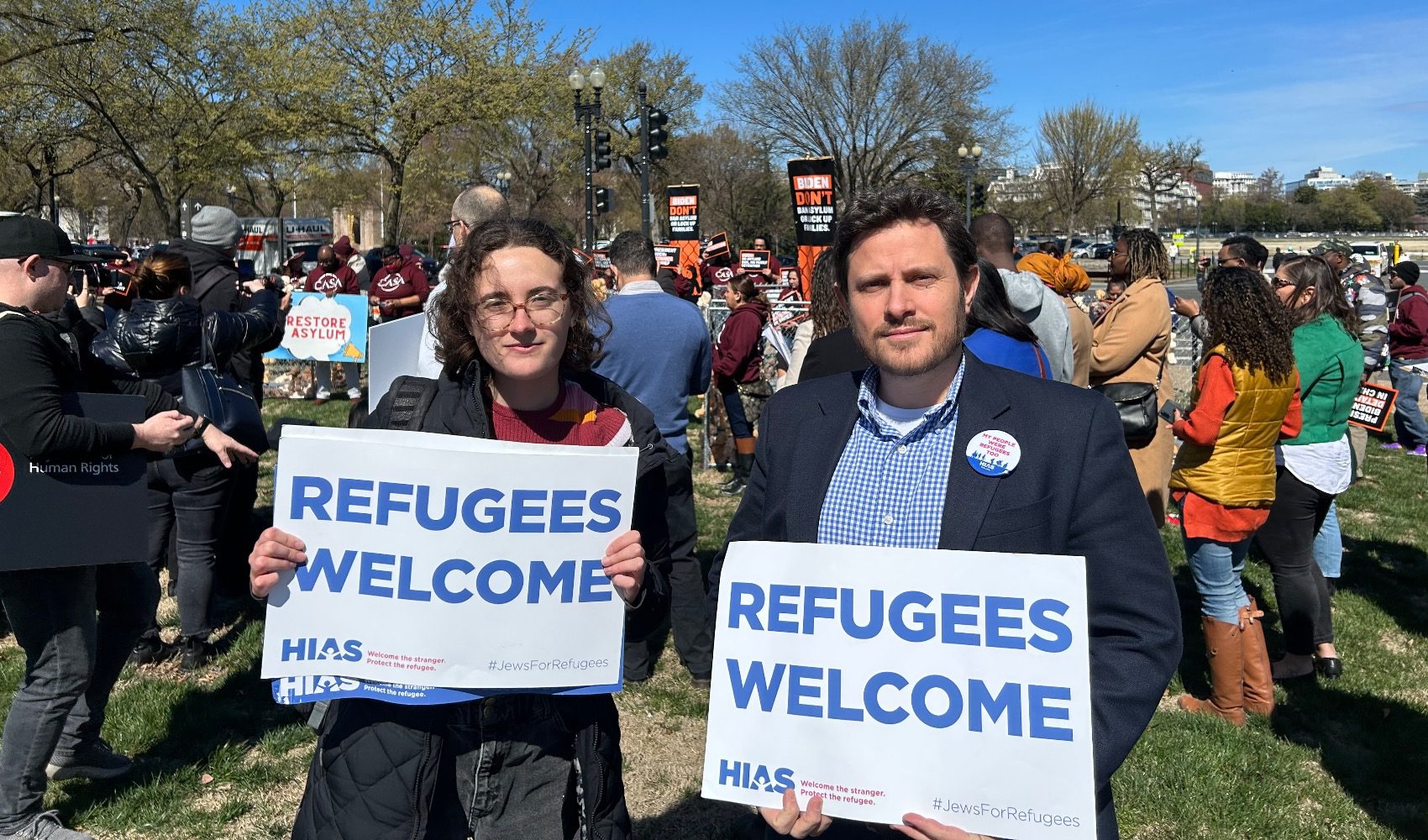 HIAS staffers attend a Washington rally calling on the Biden administration to withdraw proposed asylum restrictions on March 16, 2023. | Asylum Ban Comments From HIAS Supporters at Over 5,000 - HIAS.org