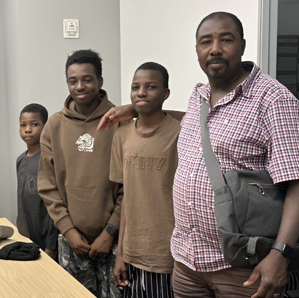 Rahman and his four sons in New York, NY. August 2025. (Matt Schiavenza/HIAS)