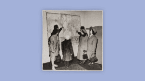 Refugees from Hungary gather in the HIAS Vienna office, some expressing a desire to immigrate to the United States, and others to Australia, where they have relatives. (HIAS)