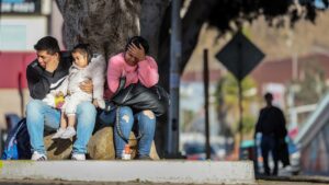 Asylum seekers in Tijuana, Mexico deal with the cancellation of the CBP1 program after waiting months for an appointment to start their asylum process, January 21, 2025 (Robert Gauthier/Getty Images).