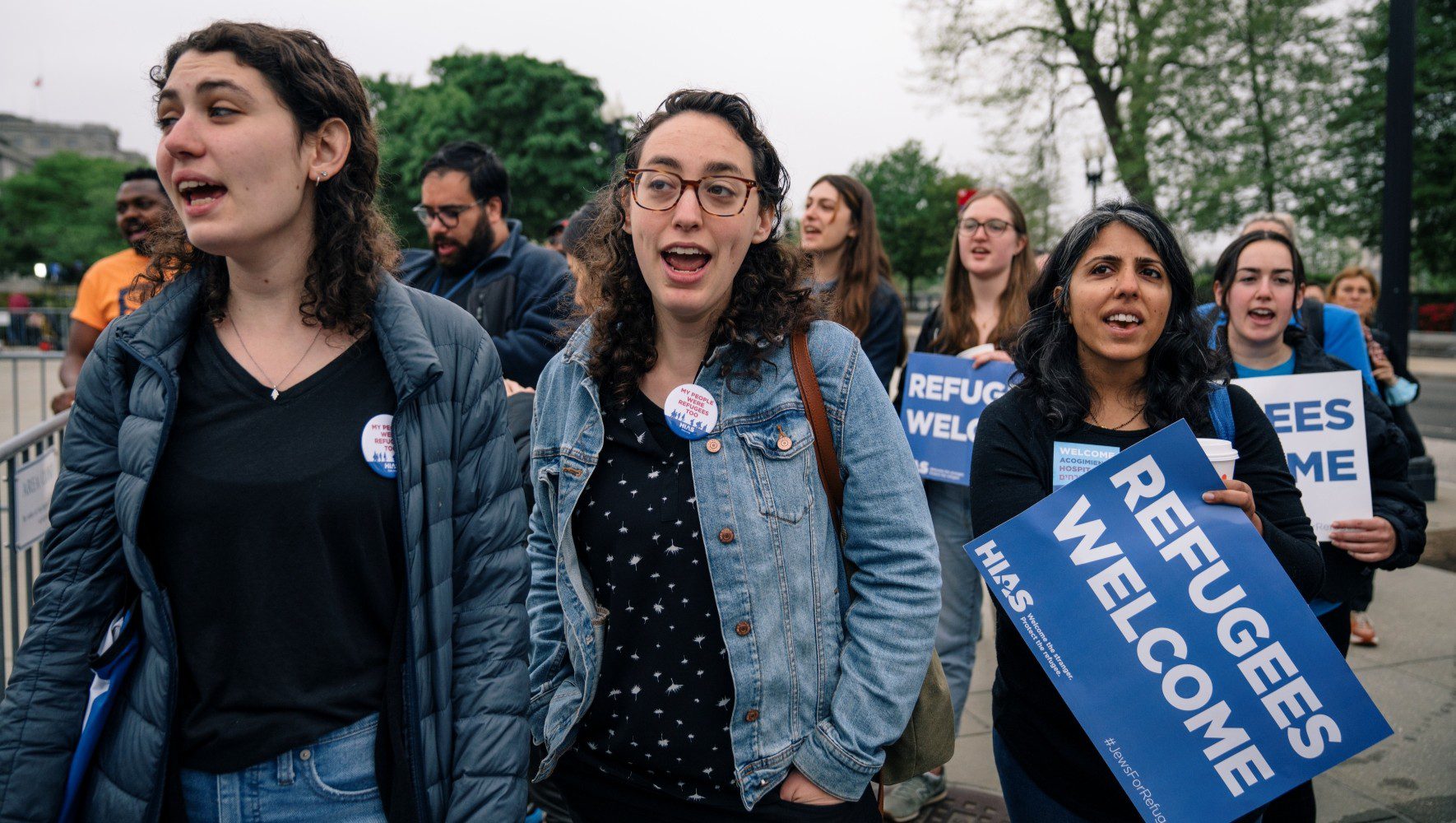 HIAS supporters attend the Safe Not Stranded Rally in front of the Supreme Court of the United States in Washington, D.C., on Tuesday, April 26, 2022. (Lexey Swall for HIAS)