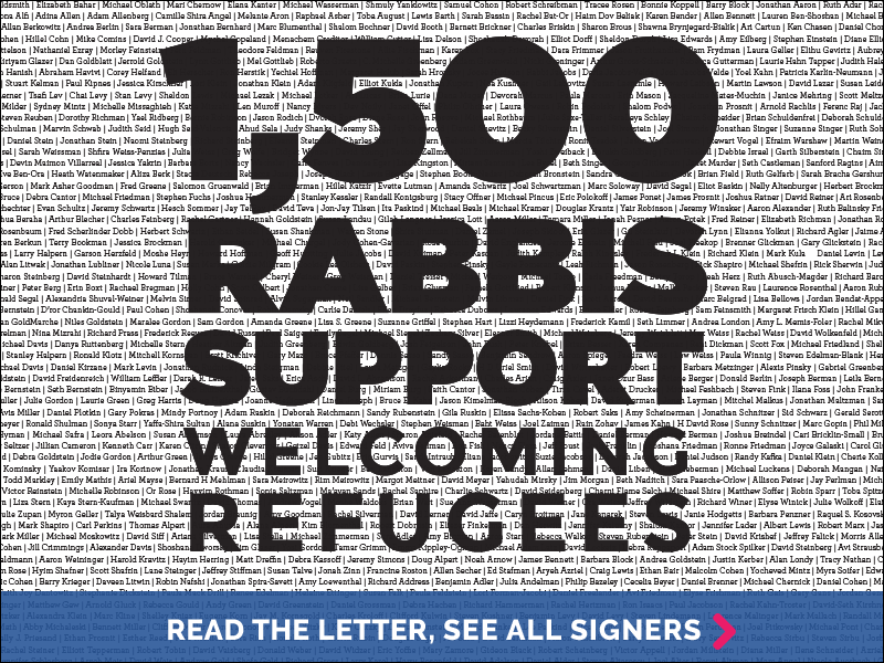 1,500+ Rabbis Urge U.S. to Keep Doors Open for Refugees